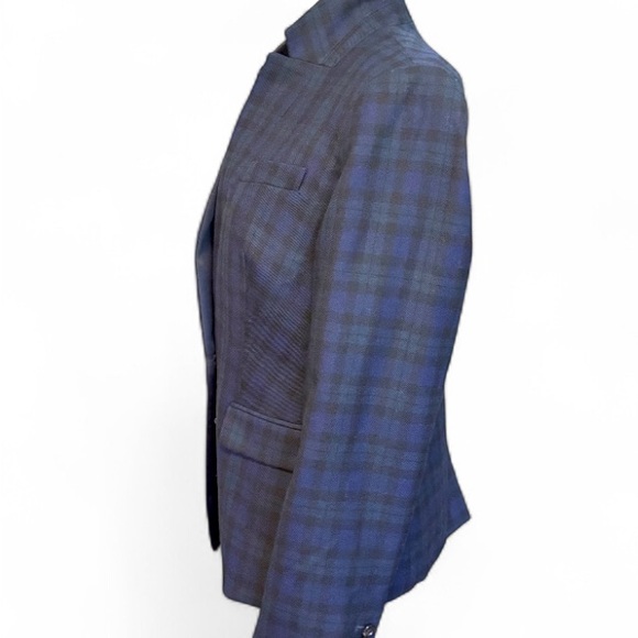 J. Crew Plaid Blazer in Navy and Green - Picture 5 of 8